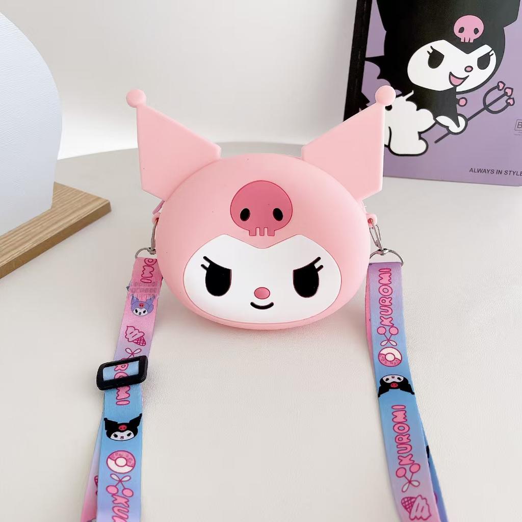 Cute Cartoon Silicone Kids Shoulder Bag Plush Toy Coin Purse Messenger Gift For Children