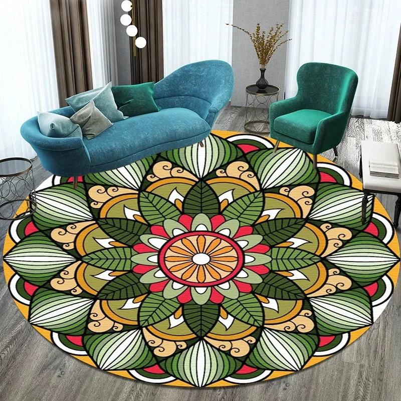Bitcoin Round Carpet Anti-Slip Circle Area Rug Large for Home Living Room Floor Mat Bedroom Decor Chair Drum Rug Chair Doormat