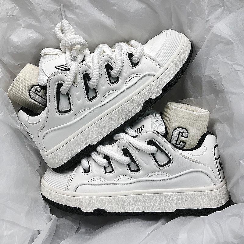 Men Women Sneakers Fashion Platform Vulcanize Shoes Luxury Leather Casual Shoes Mens Tennis Shoes Couple Sports Running Footwear