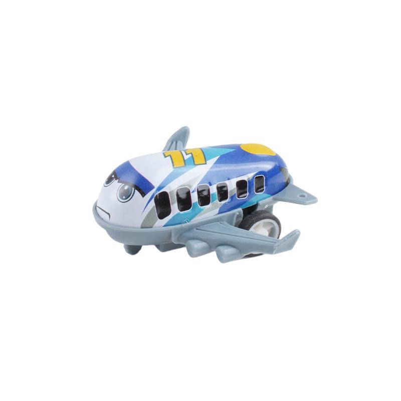 Mini Pull-Back Cartoon Airplane Toy - Metal Tinplate Gliding Model for Kids