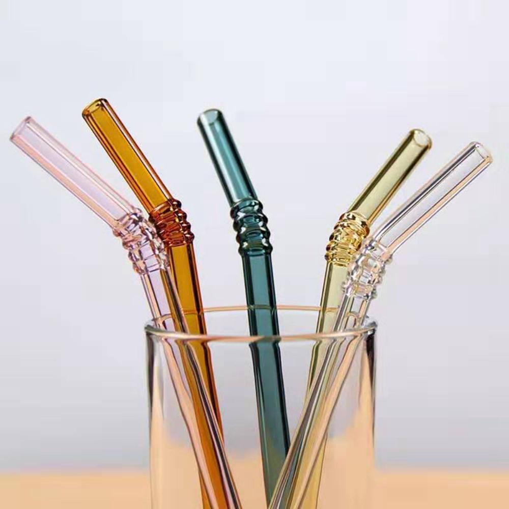 Aesthetic Glass Clear Colorful Bar Tools Christmas Decoration Party Supplies Drinking Straw