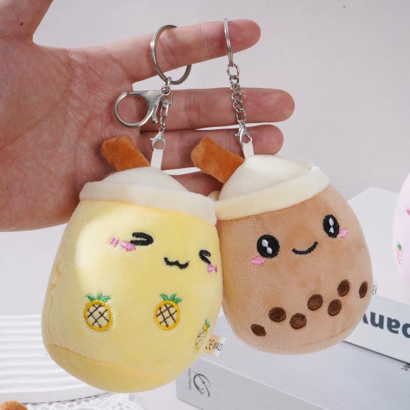 Fruit Bubble Tea Plush Keychain Doll Gift