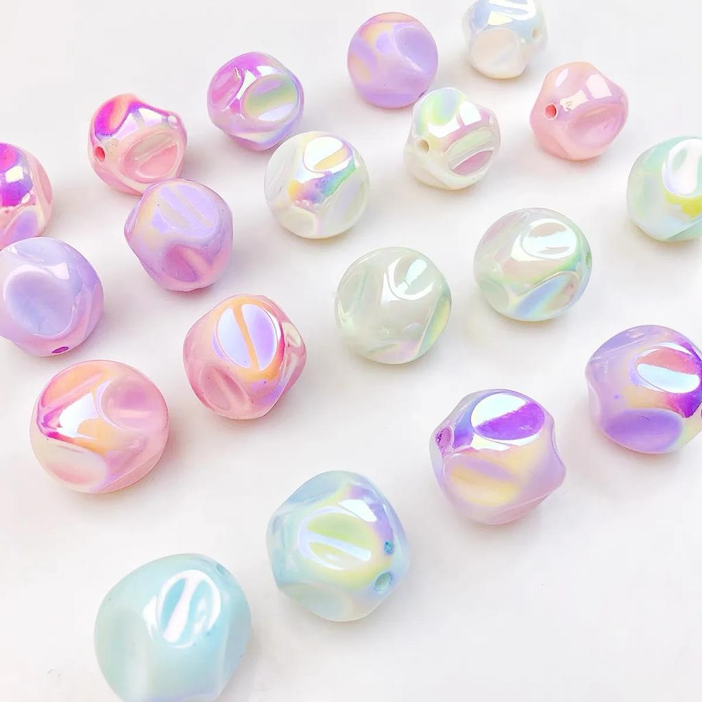 TX04 10Pcs 16mm Fig Candy Color Acrylic Beads Irregular Beads Bracelets Necklace Keychain DIY Craft Making Accessory Material