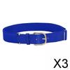3xBaseball Belt Softball Adjustable Unisex Waist Band Fine Workmanship Blue