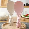 1PC Cute Rabbit Rice Spoon  Heatproof Plastic Scoop For Kitchen/Camping, Non-Stick Vertical Handle ,18cm