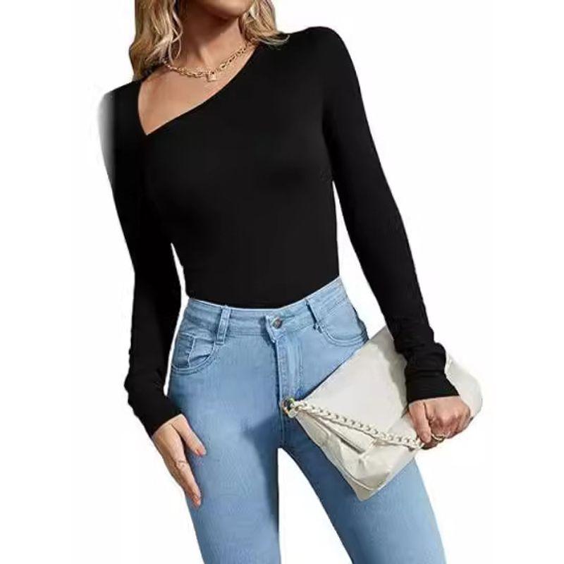 

Женский комбинезон с длинным рукавом, облегающий бедра, однотонный, с длинным рукавом, приталенный, комбинезон-футляр Black XS