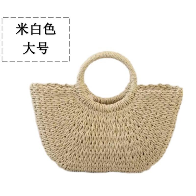Neue Sommer Strohtasche Gemüsekorb Handtasche Große Kapazität Tragetasche Damen Handgewebte Tasche Urlaub Strandtasche