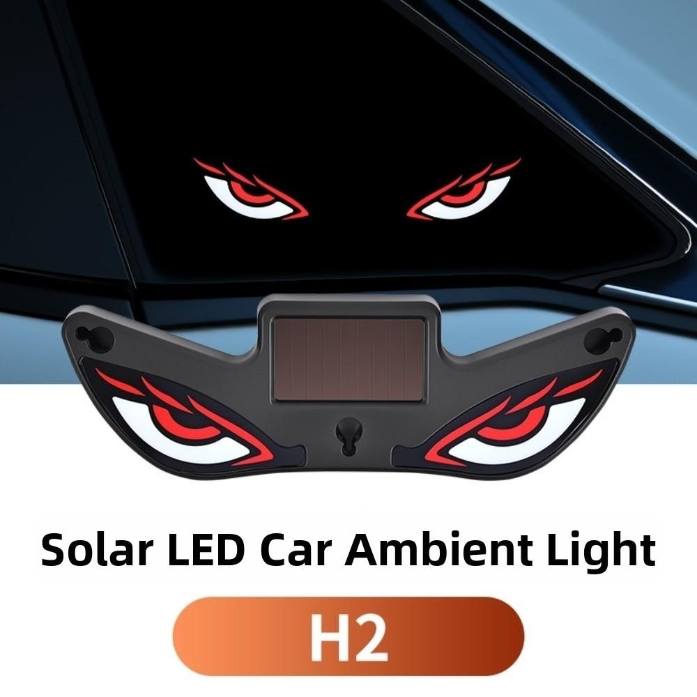 Suction Cup Devil Eyes Car LED Warning Light Wireless Solar LED Car Light New Car Warning Light 2