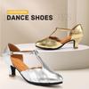 Leder Latin Tanzschuhe für Damen Geschlossene Zehenpartie Hohe Absätze Weiche Sohle Tango Salsa Modern Dance Schuhe