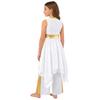 Girls Metallic Patchwork Sleeveless Dress Lyrical Dance Outfit Wide Leg Pants