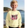 Kids Unisex  Crewneck Sweatshirt, Pink Rose Heart Cupid Arrow Ribbon 67 Graphic Long Sleeve Pullover, Soft Fleece Sweatshirts for Boys Girls Ages 4+