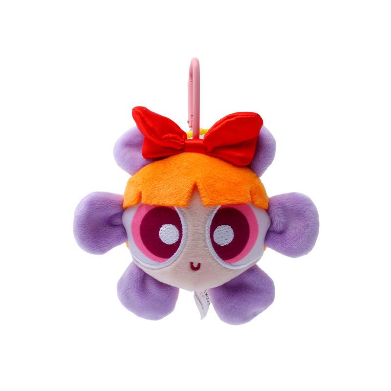 Porte-clés Peluche Les Supers Nanas 12cm Motif Fleur Mignon Charme pour Sac à Dos Pendentif pour Clé de Voiture Décoration de Sac Cadeau d'Anniversaire Pour Filles