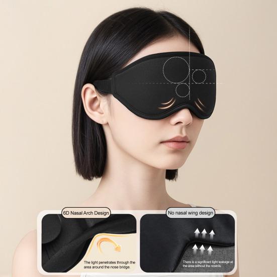 3D Contoured Cloud Sleep Mask with Earplugs Light Blocking Breathable Eye Cover Zero-Pressure Memory