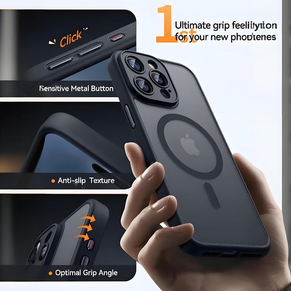 Translucent Magnetic Frosted Matte Phone Case For iPhone 17 Air 16 15 14 Plus 13 12 11 Pro Max For Magsafe Wireless Charge Cover