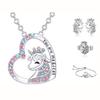 Unicorn Necklace, Cute Colorful Diamond Accessories Necklace Gift
