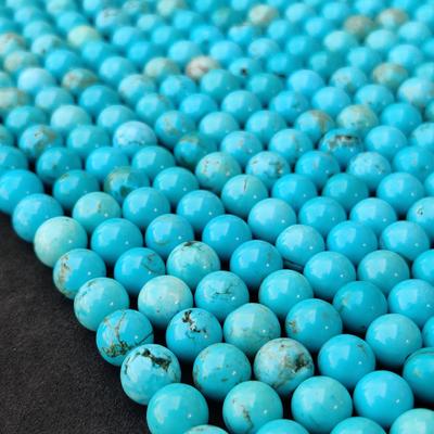 Belles perles turquoise magnésite bleu menthe, perles de pierre rondes, perles en vrac, perles de taille 6 mm, 8 mm, 10 mm, perles de 14 à 15 pouces.