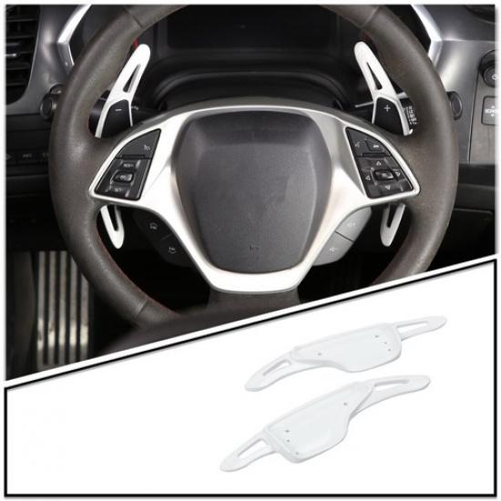 

10color Steering Wheel Paddle Shifter Extensions for Corvette C7 14-19 білий