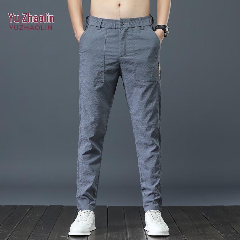 YUZHAOLIN Men s Summer Casual Straight-Leg Pants 34
