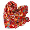 Yitao Bohemian Red Vintage Ethnic Travel Shawl - Silk-Like Cotton Linen Sunscreen Scarf for Women