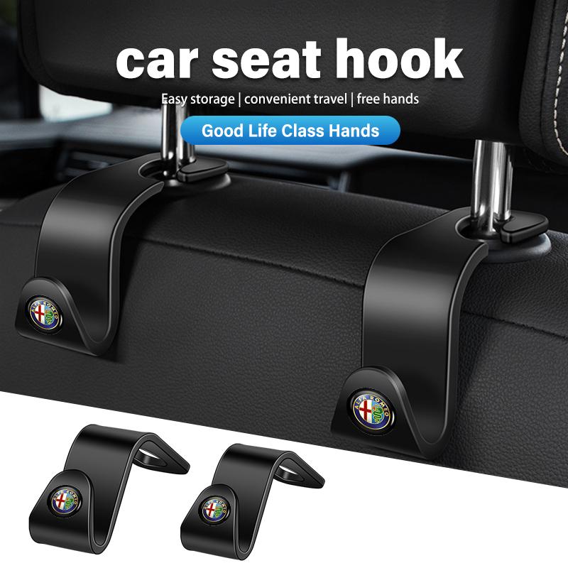 BBDJ3 4pcs Car Seat Storage Headrest Organizer Holder Fastener Hanger For Alfa Romeo GT Stelvio F1 Brera Volante Tonale Gloria Disco