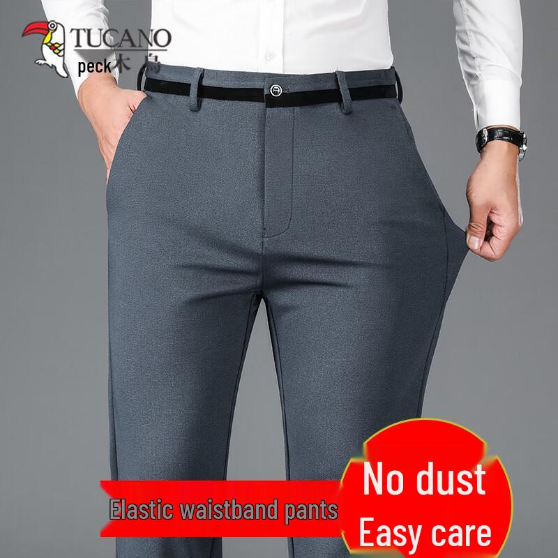 

TUCANO Men s Summer Thin Straight Fit Wrinkle-Free Casual Pants 33