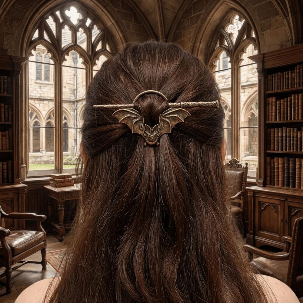Metal Bat Hair Bun Flexible Gothic Hairpin Halloween Bat Disk Hairpin Party Accessories
