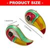 Toucan Ear Stud Pair Colorful Enamel-Look Design Gold-Tone Outline Statement Jewelry for Daily Wear and Party Looks