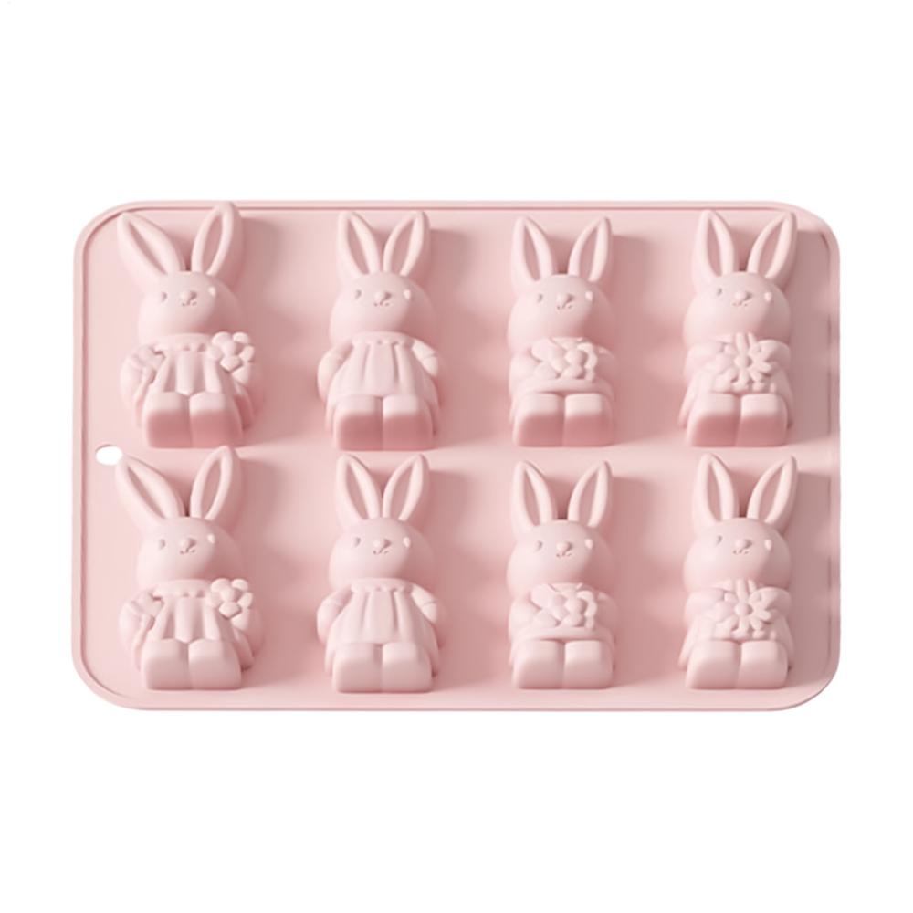 Силиконовая форма Кролик Шоколад Легко извлекается Кролик Яйцо Многоразовая Форма Пасхальный Кролик Форма для изготовления шоколада 3D Кролики Силиконовая Форма