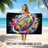 American Football Theme Beach Towel Personalized Custom Name & Text Soft Quick Dry Beach Towel for Swimming Travel