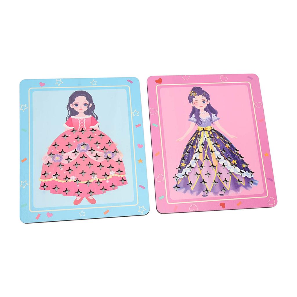 Poking Princess Dress Craft Kit Fine Motor Skill 3D Painting Fine Motor Skill Princess Dress Up Toys