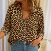 Trendy Women's Sexy Leopard Print Long Sleeve Shirt Elegant Office Blouse Chic Casual Top Autumn Stylish Female Tops
