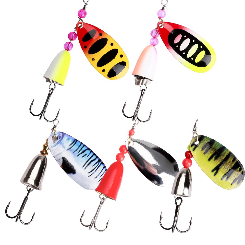 

5 шт. блесна 8 г 12,5 г блесна щука металл с тройными крючками искусственная приманка для ловли окуня 5PCS