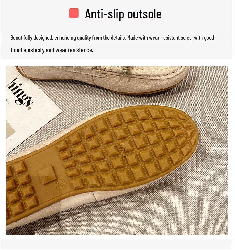 Korean Style Red Bean Women's Slip-On Flats - Versatile, Comfortable Shoes for Spring and Autumn