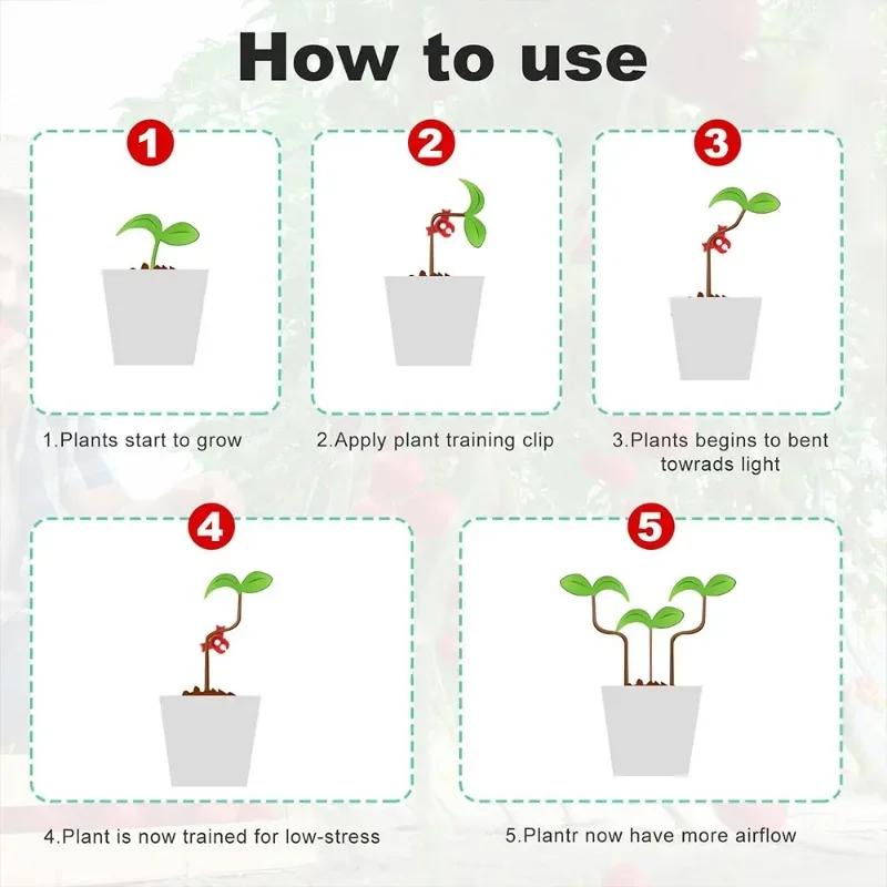 20-100PCS Plant Clamp Bending Device Flower Vine Branches Plant Stem Training Clips Plant Growth Bender Control Support Clamps
