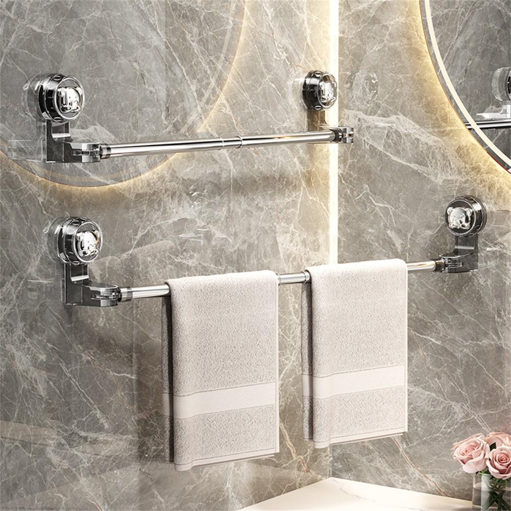 Adjustable Towel Holder Suction Cup Towel Bar Stainless Steel Accents