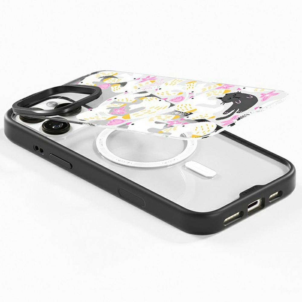 CASEEVO For iPhone 15 Pro Case Compatible with MagSafe TPU Acrylic Phone Cover with Poetic Illustration Backplate