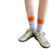 Dopamine Color-blocking Striped Mid-calf Socks Summer Thin and Trendy Socks Cotton Spring and Autumn Pile Socks