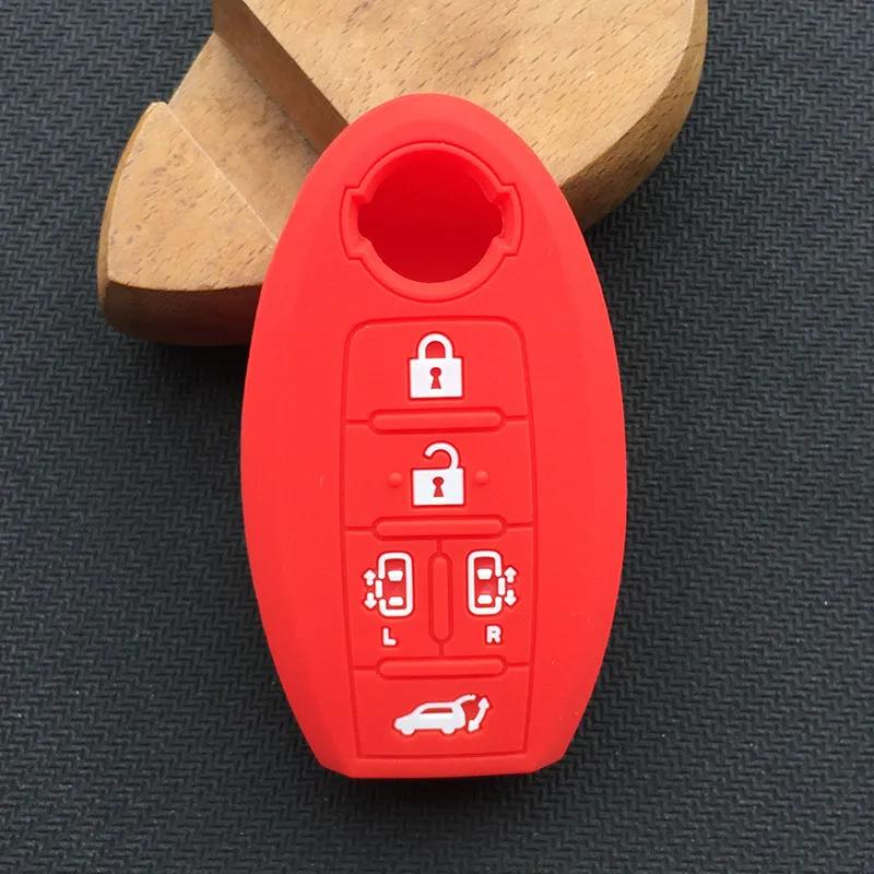 ZAD 5 Buttons Silicone Car Key Case Cover Fob Skin Pocket Protector for Nissan Quest MPV Elgrand Nv200 Evalia Serena Key Holder