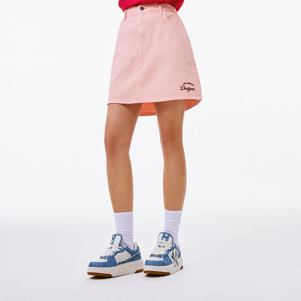 New MLB Los Angeles Dodgers Denim Short Skirts Women's Peach Pink 3FDSV0143-07PCS