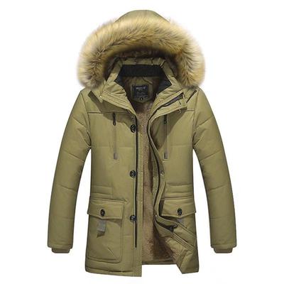 Winter Men's Cotton-padded Jacket Mid-length Coat European and American Men's Jackets Loose Plus Size Cotton Clothing