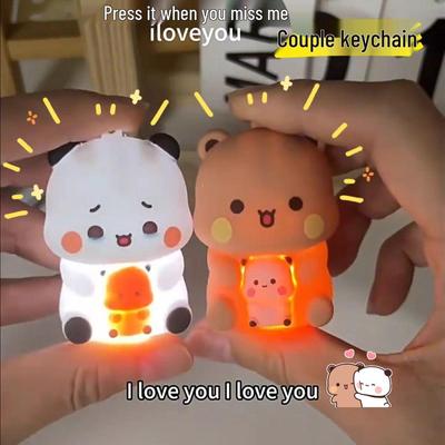 One Two & Bubu 'I Love You' Voice-Activated Light-Up Keychain – Romantic Gift for Partner