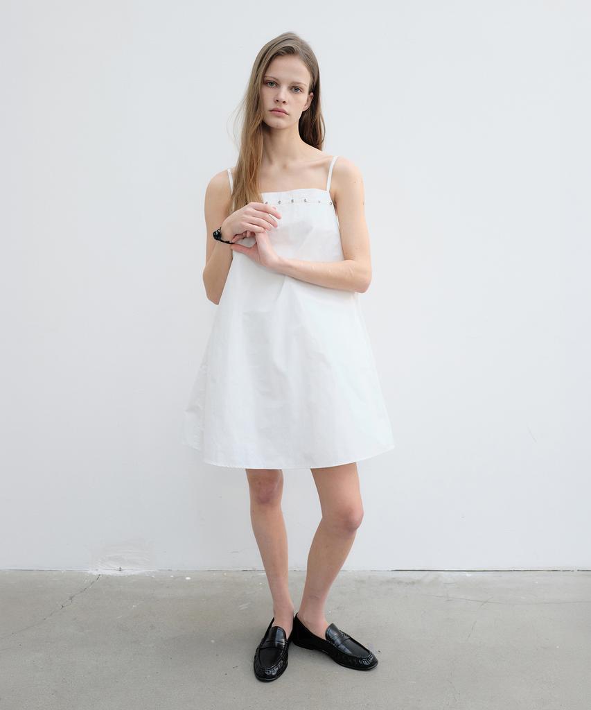 Yunse Studded Volume Mini Dress (White)