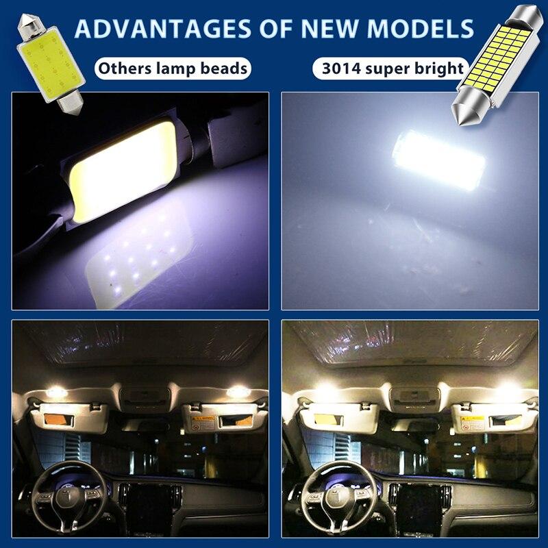 10pcs C5w LED Festoon Dome 3014 LED CANBUS No Error Free 31mm 36mm 39mm 41mm Car Interior Reading Lamps Parking Light