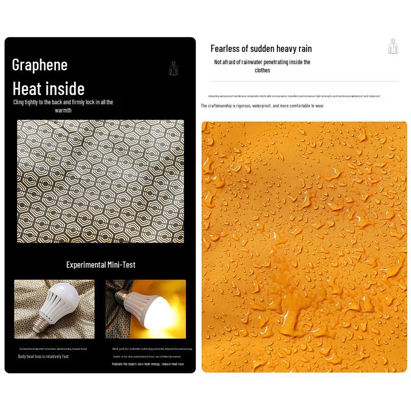 ROMON Men's Autumn/Winter Graphene Thickened Hooded Thermal Jacket