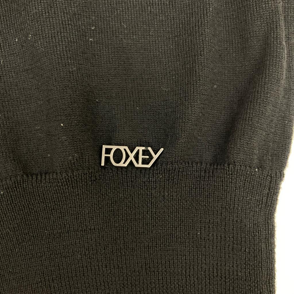 FOXEY 27815 Black wool logo plate cardigan tops 38 blackUsed