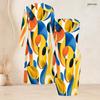 Women Plus Size Two Piece Set Long Sleeve Open Front Cardigan Round Neck Sleeveless Printed Bodycon Dress