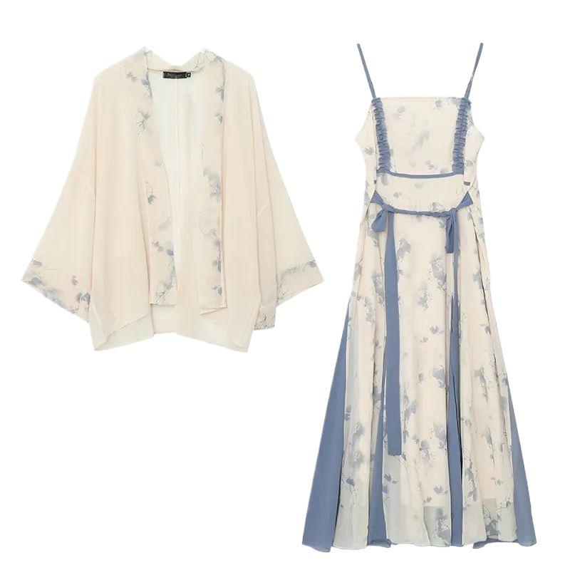 Set di Abiti Hanfu Estivi Eleganti Retrò Taglie Forti per Donne