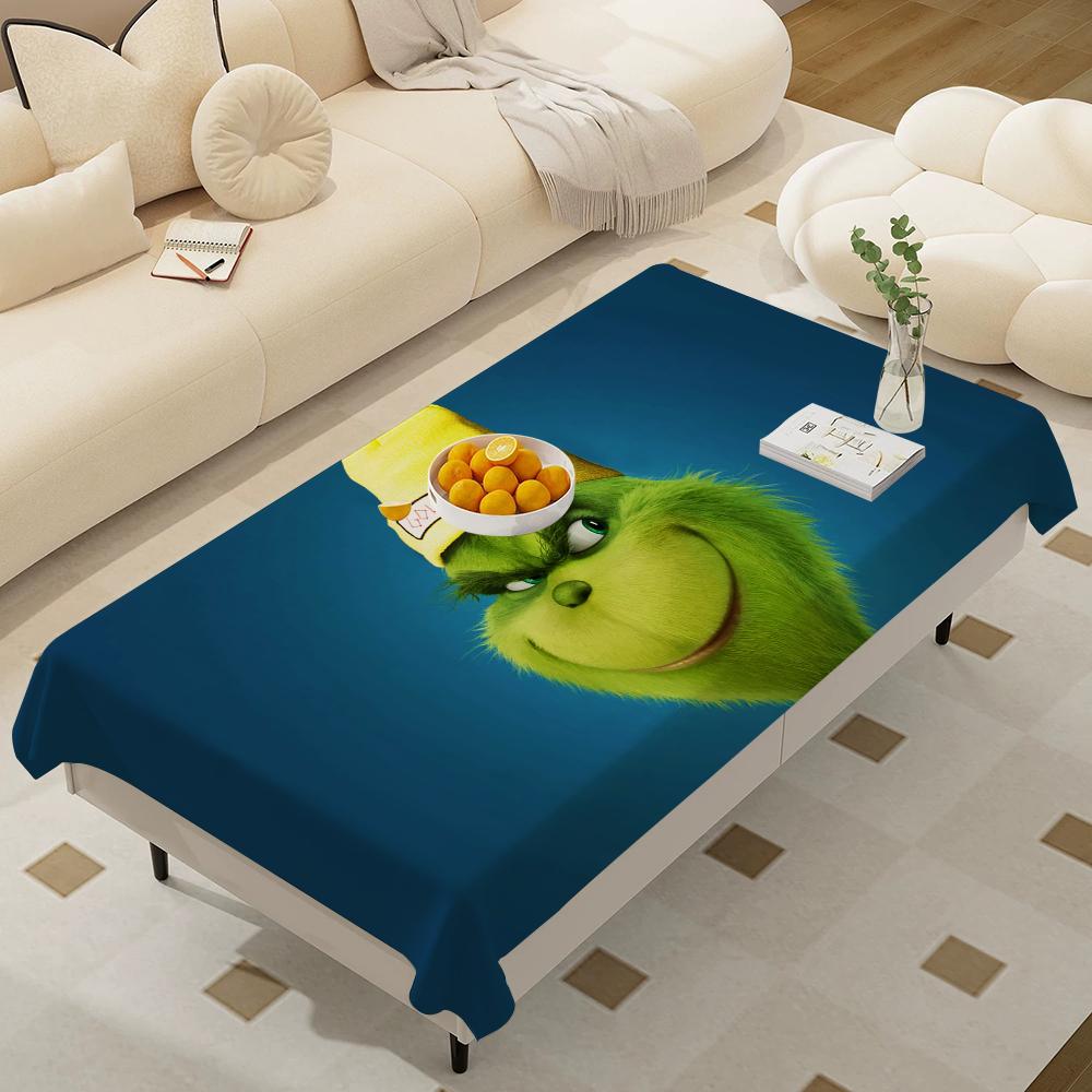 Cartoon The G-Grinchs Rectangle Waterproof Tablecloth Party Decor Farmhouse Kitchen Dining Table Cloth Wedding Decorations
