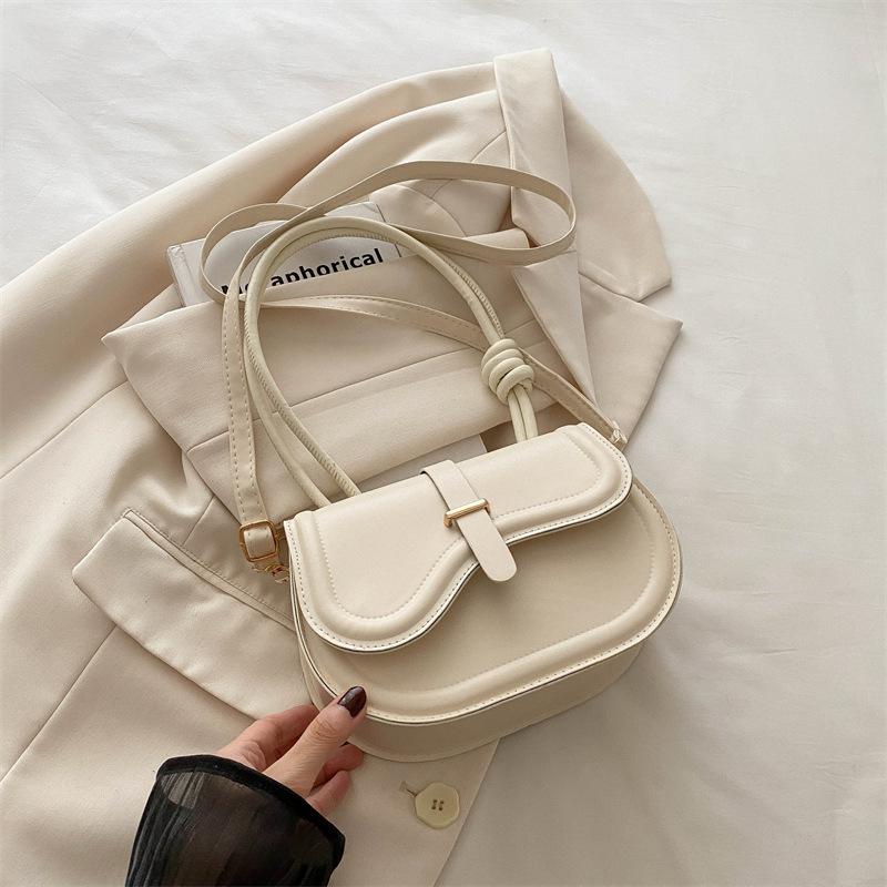 Niche Women's Bags 2025 Spring New Saddle Bags Simple Solid Color Portable Foreign Style Versatile Texture Shoulder Messenger Bag
