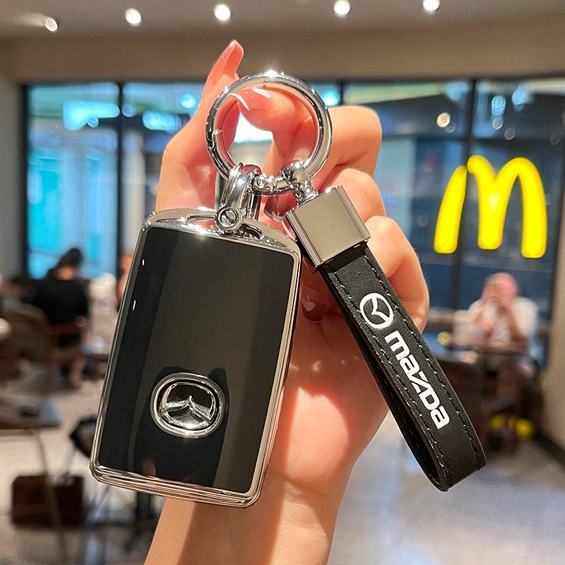 TPU Car Smart Remote Key Case Cover Shell For Mazda 3 Alexa CX4 CX5 CX8 2019 2020 3 Buttons Keychain Auto Styling Accessorises vf2